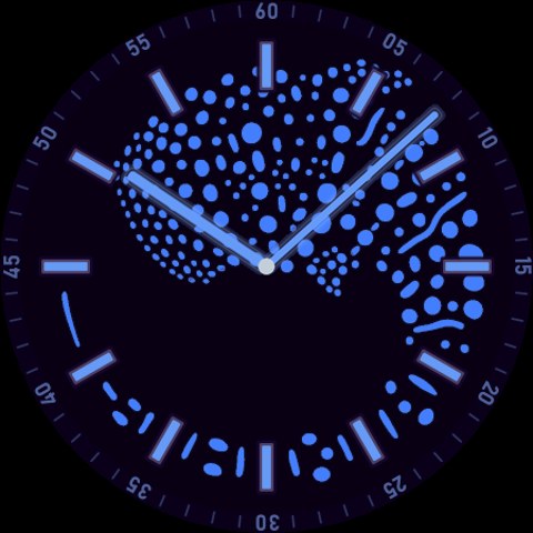 Whale Shark watch face glowing in always-on mode