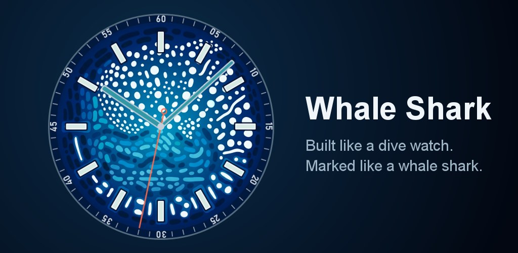 Whale Shark watch face for Wear OS in the deep sea theme
